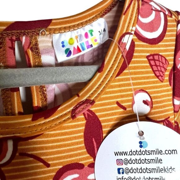 NEW Dot Dot Smile Brown Floral Flapper Dress 3/4 - Picture 4 of 9